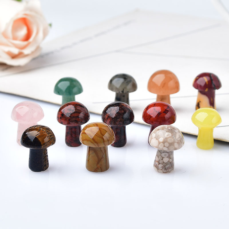 Aquarium Marine Stone - 10Pcs Natural Crystal Mini Mushroom Gem