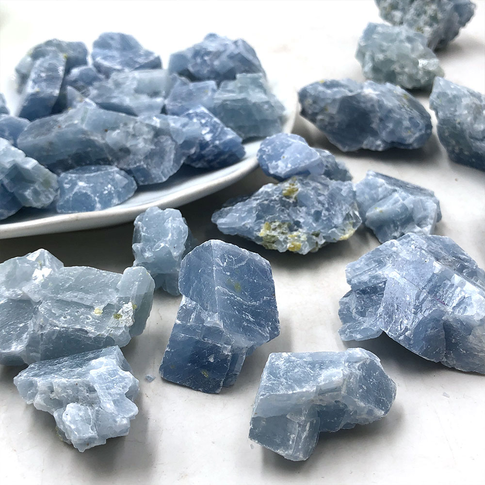 1pc Natural Raw Blue Calcite R - Aquarium Marine Stone review and price